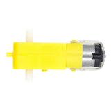 TT Gear Motor 3-6V 1:48 ratio 125RPM yellow casing top view for robot car projects