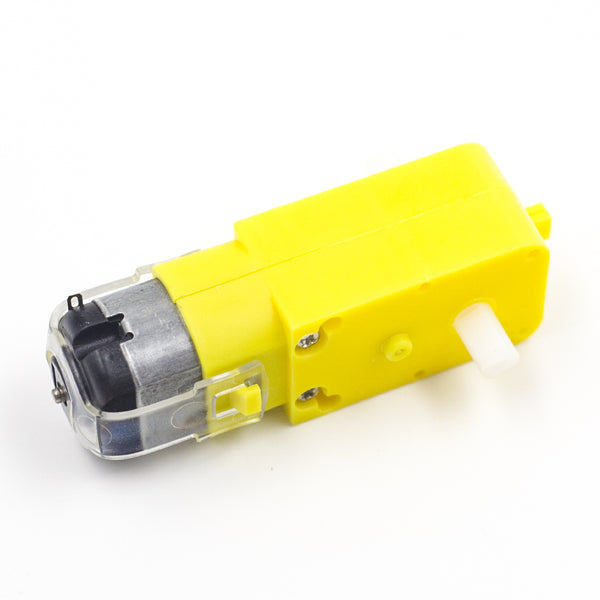 TT Gear Motor 3-6V with yellow plastic casing and 1:48 gear ratio for robot car projects