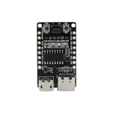TTGO T-Internet-POE ESP32 Ethernet development board showing pin headers and USB ports