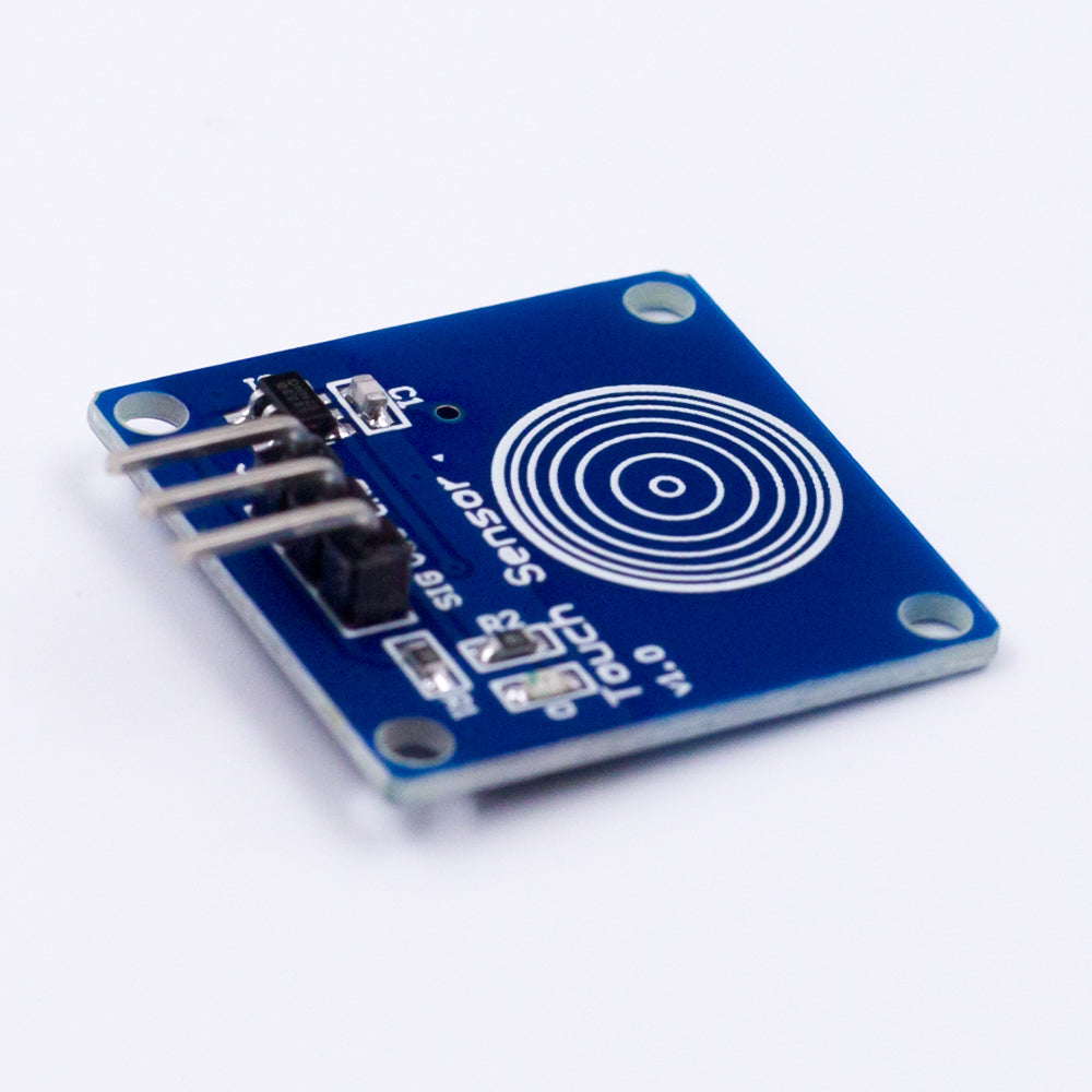 TTP223B capacitive touch switch sensor module with blue PCB and circular touch pad