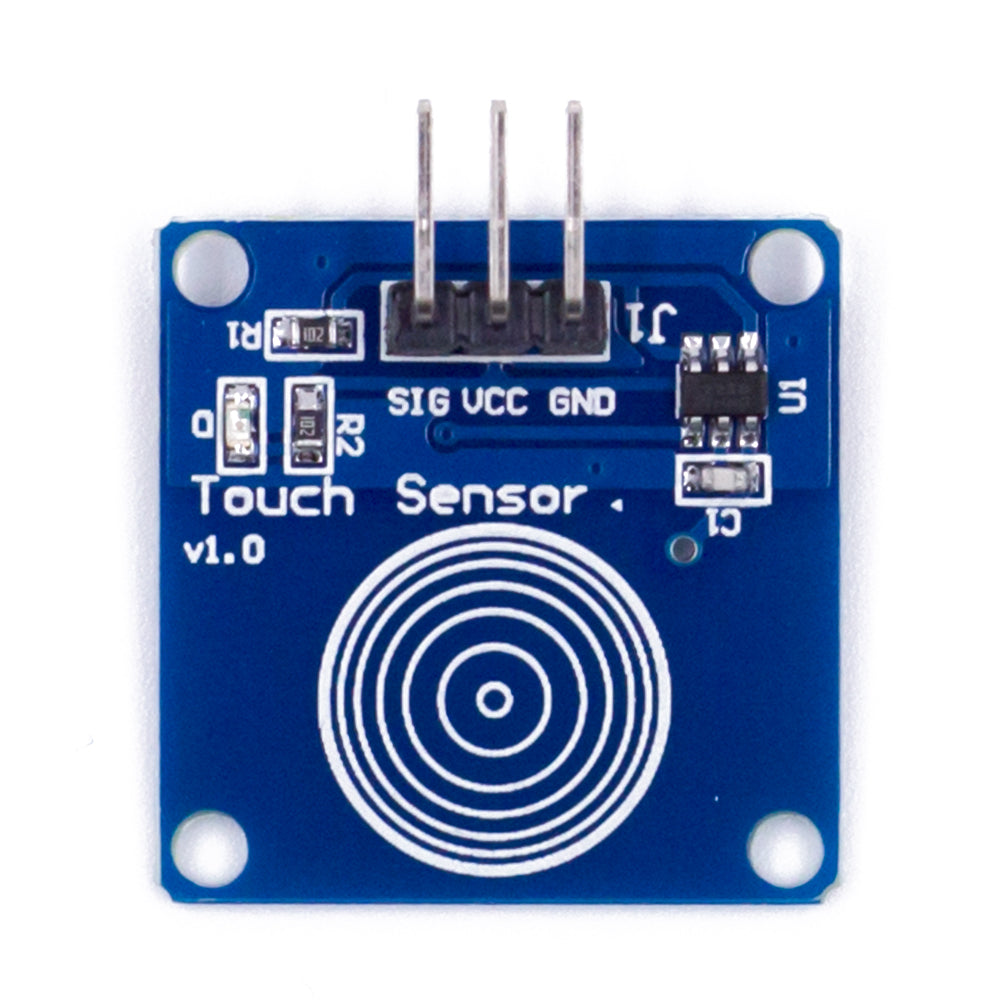 TTP223B capacitive touch switch sensor module with three pins and circular touch pad