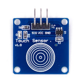 TTP223B capacitive touch switch sensor module with three pins and circular touch pad