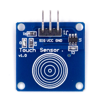 TTP223B capacitive touch switch sensor module with three pins and circular touch pad