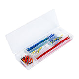 140-piece U-shape breadboard jumper wire kit with assorted colors in a transparent plastic storage case