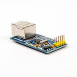 W5500 SPI Ethernet network module with RJ45 connector and pin headers for Arduino and ESP32