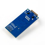 Back side of W5500 SPI Ethernet network module showing pin labels and solder points for Arduino and ESP32