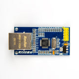 W5500 SPI Ethernet network module with RJ45 port and yellow pin header for Arduino and ESP32