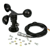 Wind speed sensor anemometer with 0-5V analog output, including cable and mounting hardware