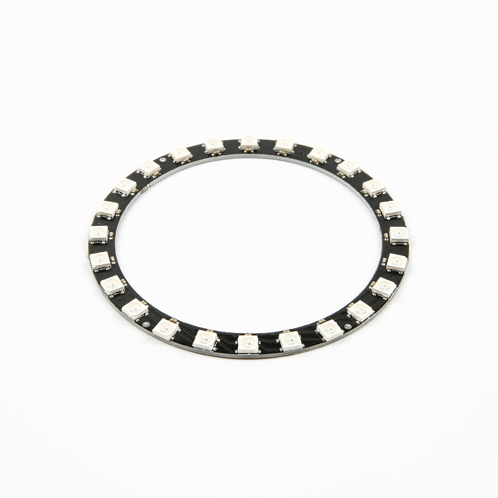 WS2812 24-bit RGB LED ring 90mm diameter with 24 LEDs on black PCB for Arduino and ESP32 projects