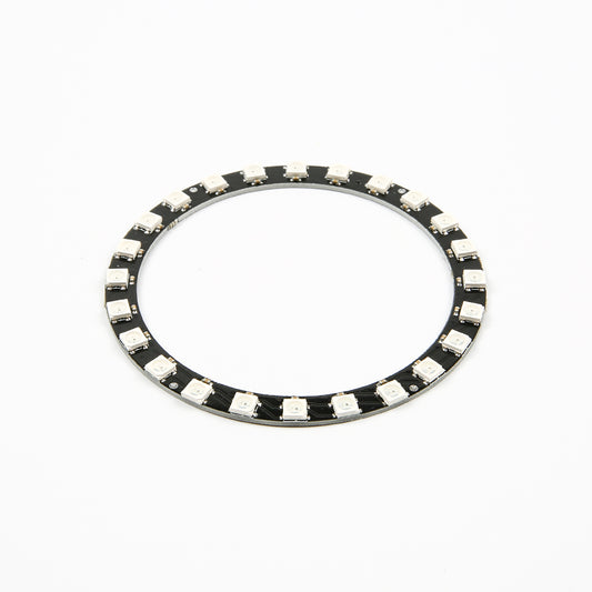 WS2812 24-bit RGB LED ring 90mm diameter with 24 LEDs on black PCB for Arduino and ESP32 projects