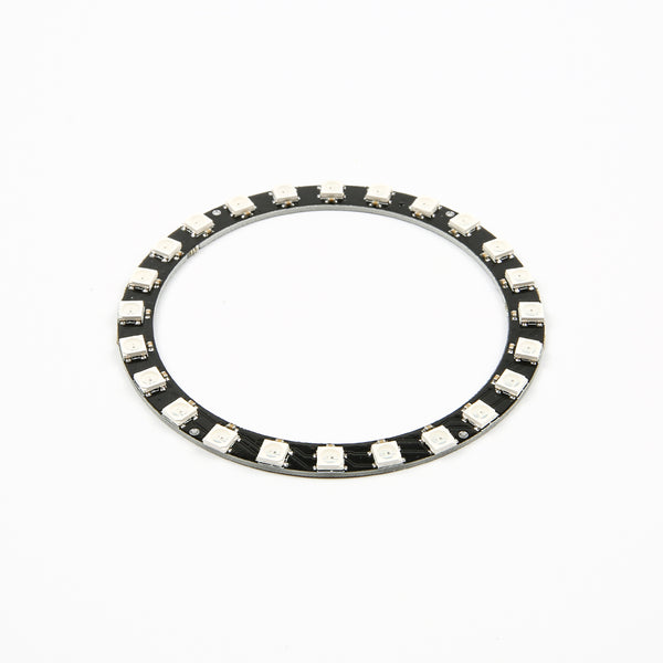 WS2812 24-bit RGB LED ring 90mm diameter with 24 LEDs on black PCB for Arduino and ESP32 projects