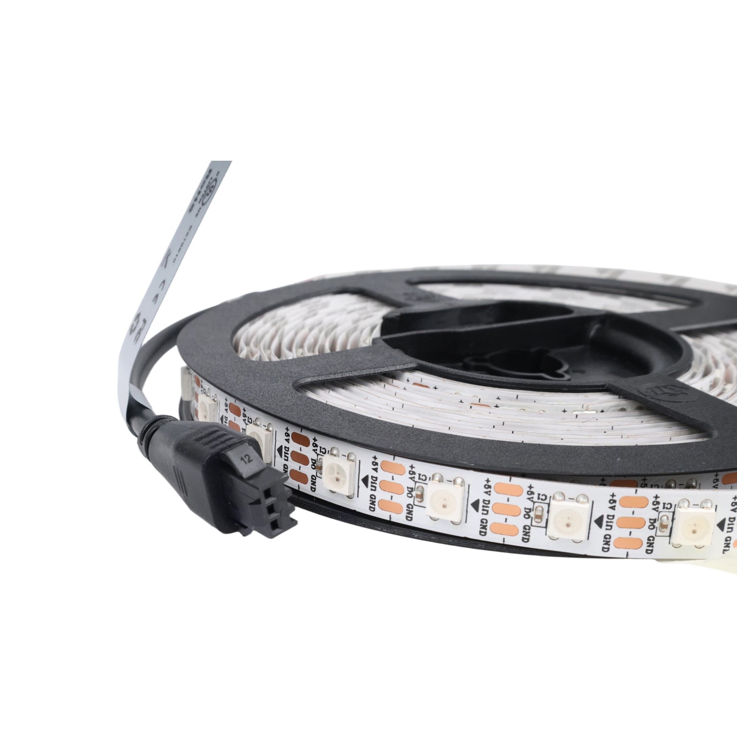 Rolled 5 meter WS2812B non-waterproof LED strip with 60 LEDs per meter and 5V connector
