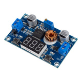 XL4015 adjustable DC-DC step-down module with digital voltmeter display and blue terminal connectors